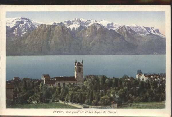 Vevey VD vue generale Alpes de Savoie