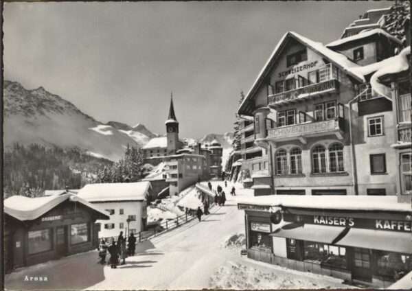 Arosa GR Dorfpartie Schweizerhof Kirche Graubünd