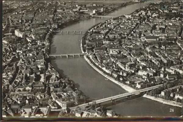 Basel BS Die vier Rheinbrücken