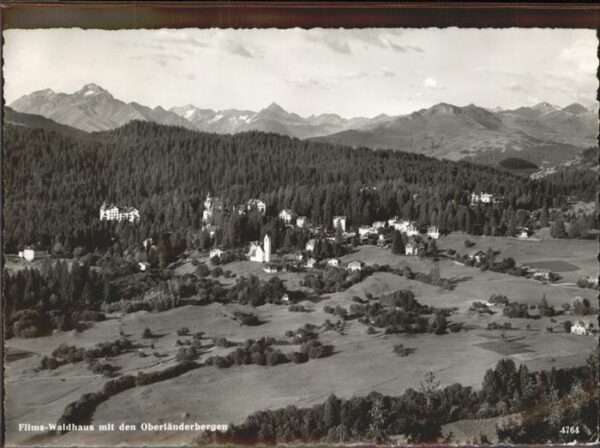 Flims Waldhaus mit den Oberländerbergen