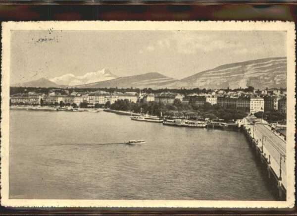 Geneve GE Jardin Anglais et Pont du Mont Blanc La
