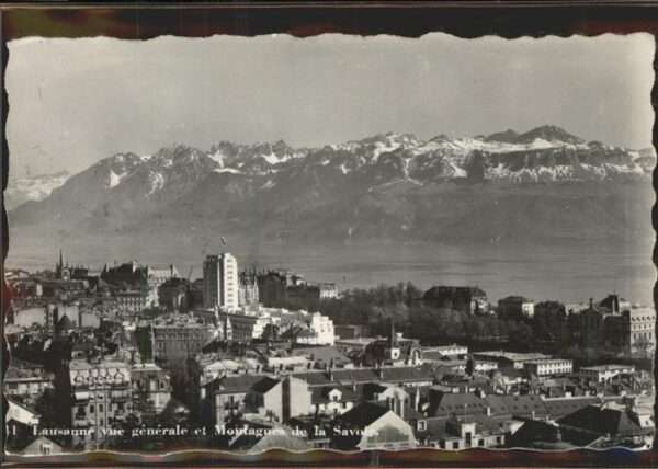 Lausanne VD Vue generale et les Alpes de Savoie Lac
