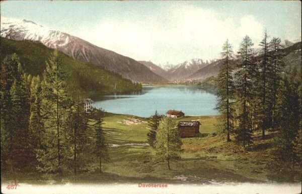 Davos GR Panorama Davosersee Graubünden Künstler