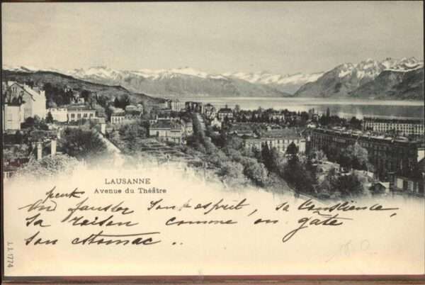Lausanne VD Avenue du Theatre Lac Leman et les Alpe