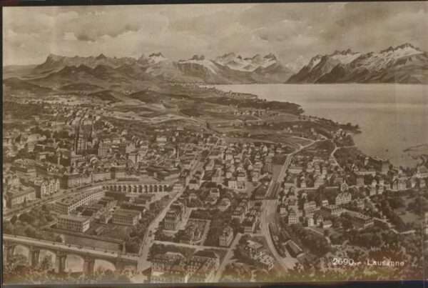 Lausanne VD Vue partielle Lac Leman et les Alpes de