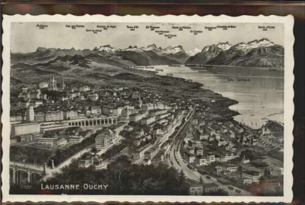 Ouchy Vue partielle Lac Leman et les Alpes de