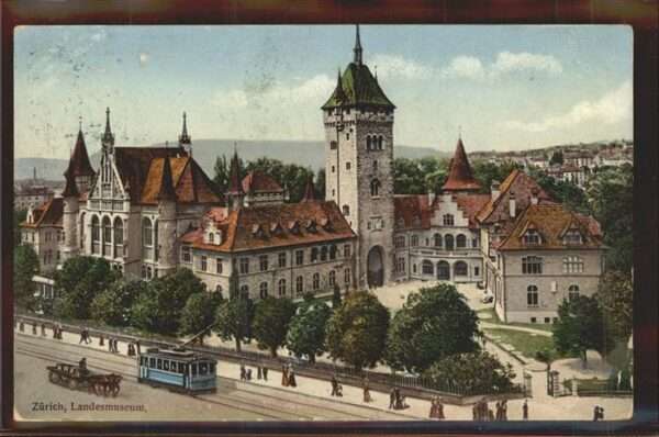 Zuerich Landesmuseum Pferdekutsche Strassenbahn