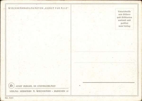 Kuenstlerkarte Nr. 9321 Josef Burger Stedingerland – Bild 2