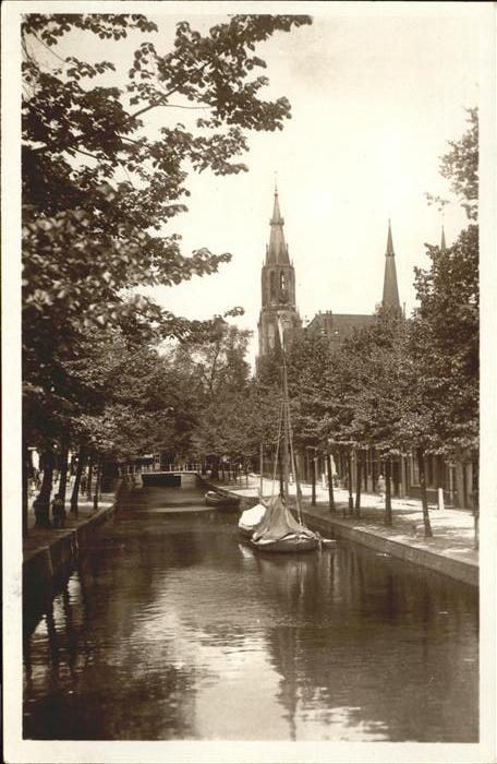 Delft Turfmarkt Toren Kerk Burgwal