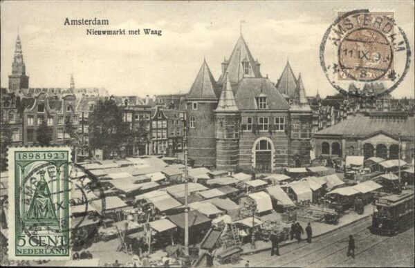 Amsterdam Niederlande Nieuwmarkt Waag Strassenbahn