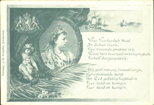 Amsterdam Niederlande Koenigin Wappen Spruch