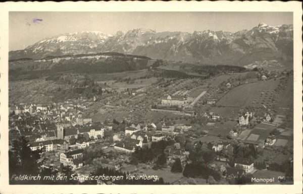 Feldkirch Vorarlberg Panorama mit Schweizer Alpen