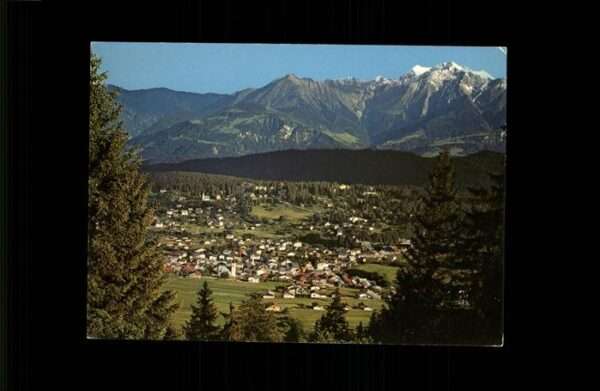 Flims Dorf Blick avn Spalegna und Waldhaus gegen d