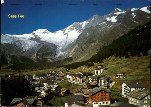 Saas-Fee Panorama mit Wallis