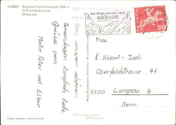 Adelboden Berghotel Hahnenmoospass Wildstrubel – Bild 2