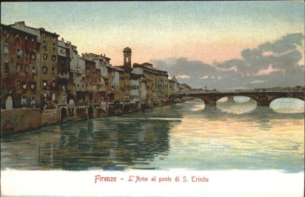 Firenze Florenz L Arno al ponte di Santissima Trinita