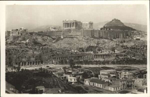 Athenes Athen Akropolis mit Lykabettos Ruine