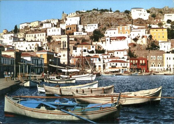 Hydra Greece Teilansicht Hafen Fischerboot