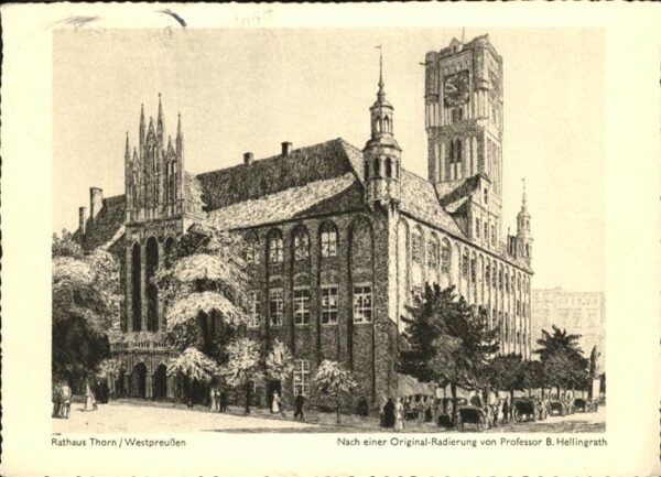 Thorn Westpreussen Torun Rathaus Künstlerkarte nach einer Origin