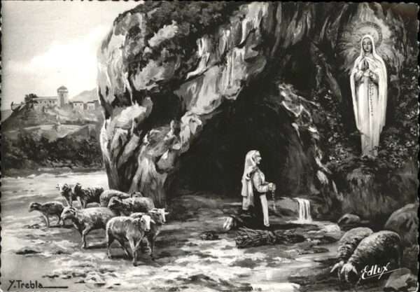 Lourdes Hautes Pyrenees L'Apparition Marienerscheinung Künstler