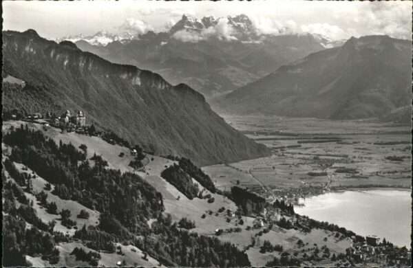 Caux VD Panorama et Dents du Midi Lac Leman