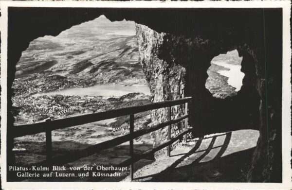 Pilatus Kulm Blick von der Oberhaupt-Gallerie auf Lu