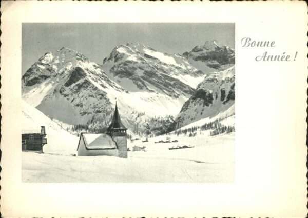 Davos GR Kapelle Neujahrskarte