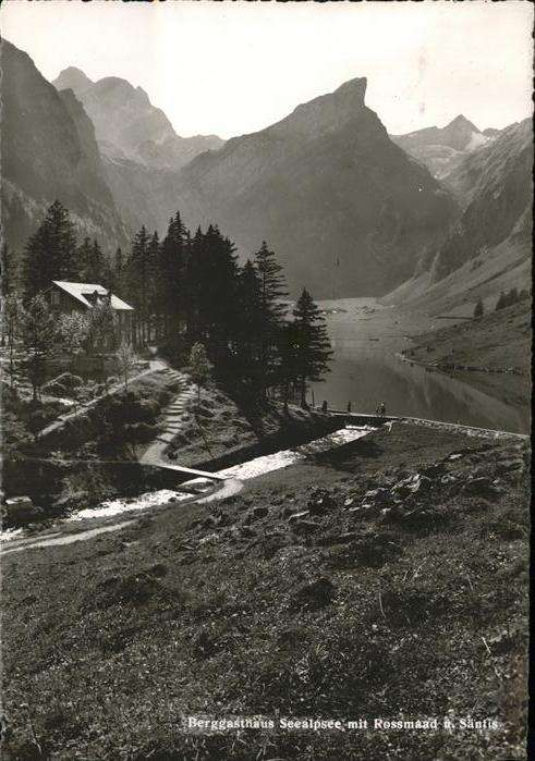 Seealpsee Berggasthaus mit Rossmaad und Säntis Ap
