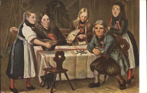 Kuenstlerkarte Joseph Reinhardt Schweiz Trachten