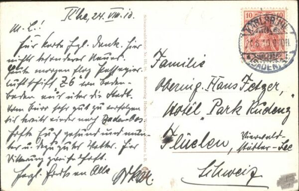 Kuenstlerkarte E. Marbero Nr. III Schwarzwald – Bild 2