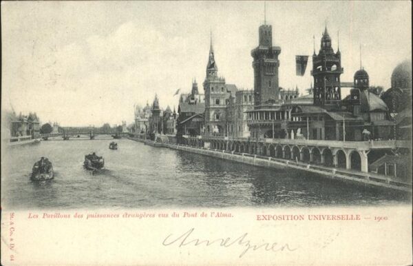 Exposition Universelle Paris 1900 Pont de l'Alma Pavillon des puissances