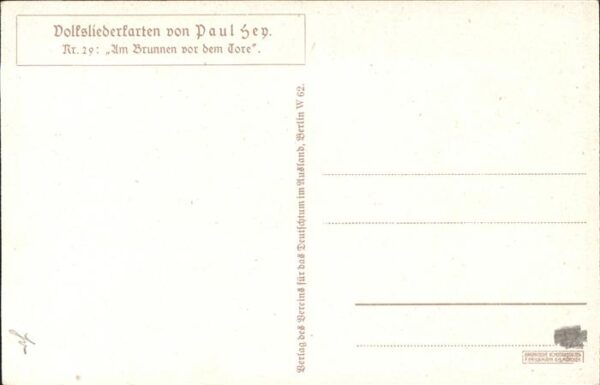 Liederkarte Paul Hey Nr. 29 Am Brunnen vor dem Tore – Bild 2