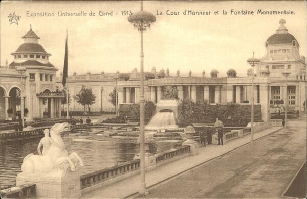 Exposition Universelle Gand 1913 Cour d_Honneur Fontaine Monumentale