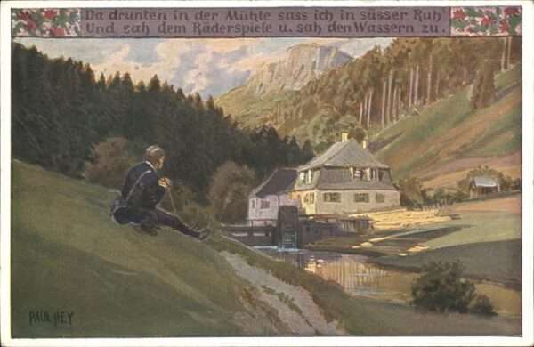 Liederkarte Paul Hey Nr. 68 Da drunten in der Mühle