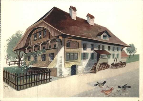 Kuenstlerkarte Fritz Krumenacher Berner Dreisässenhaus