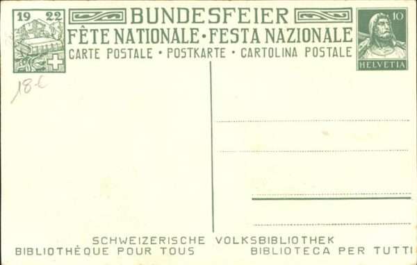 Bundesfeier Schweiz Künstlerkarte P. Chiesa – Bild 2