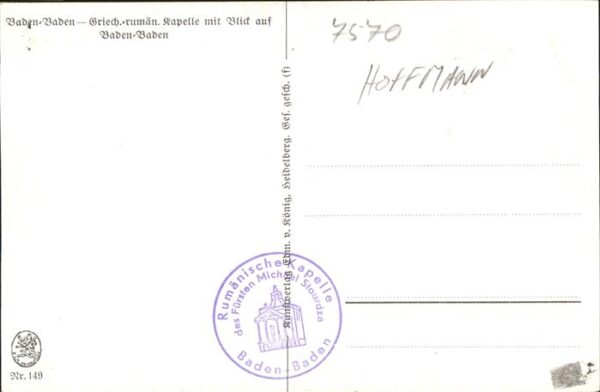 Hoffmann Heinrich Baden-Baden Rumänische Kapelle Nr. 149 – Bild 2