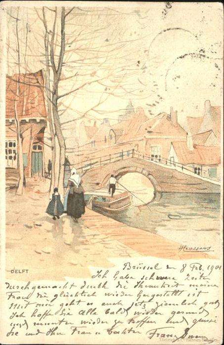 Trachten Holland Delft Litho