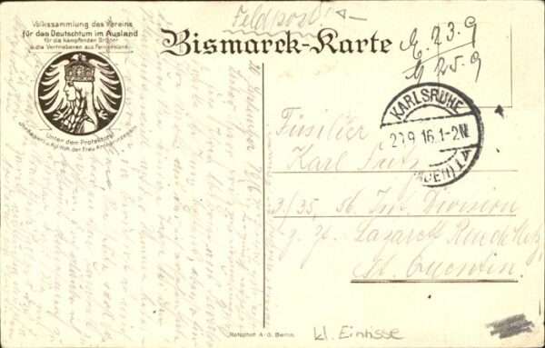 Bismarck Göttinger Student Feldpost WK1 – Bild 2