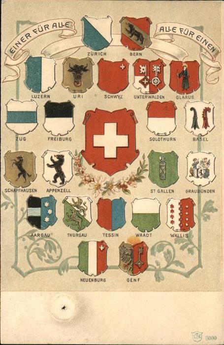 Wappenkarte Schweiz Kantone