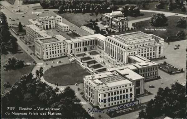 Geneve GE Palais des Nations Fliegeraufnahme