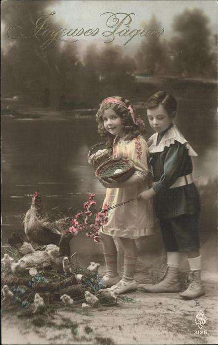Ostern Easter Paques Joyeuses Paques Hühner Kinder