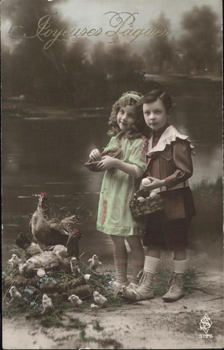 Ostern Easter Paques Hühner Kinder