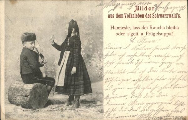 Schwarzwald Volksleben Tracht Pfeife