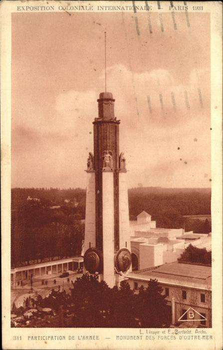 Exposition Coloniale Paris 1931 Monument D Outre-Mer