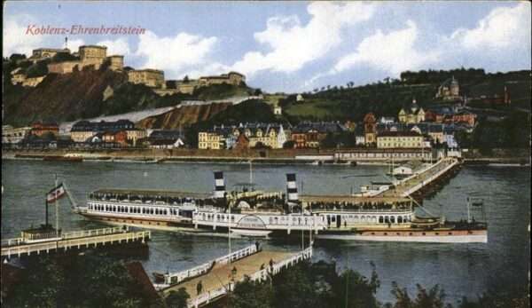 Dampfer Seitenrad Koblenz Ehrenbreitstein