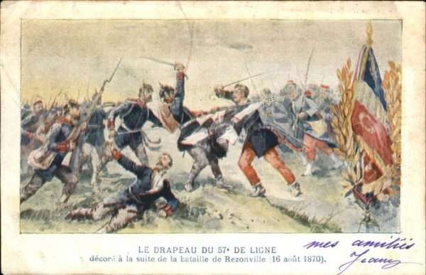 Militaria Frankreich Le Drapeau du 57 De Ligne Schlachtfeld