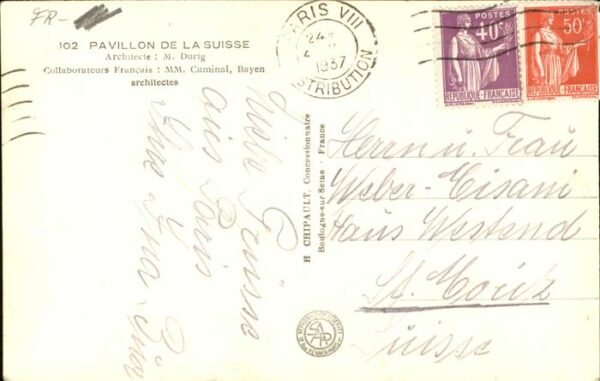 Exposition Internationale Paris 1937 Pavillon de la Suisse – Bild 2