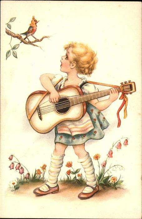 Gitarre Kind Singvogel