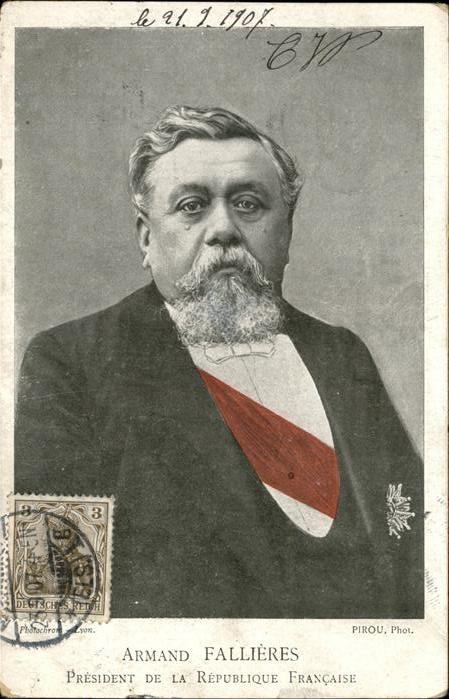 Politiker Armand Fallieres President Francaise